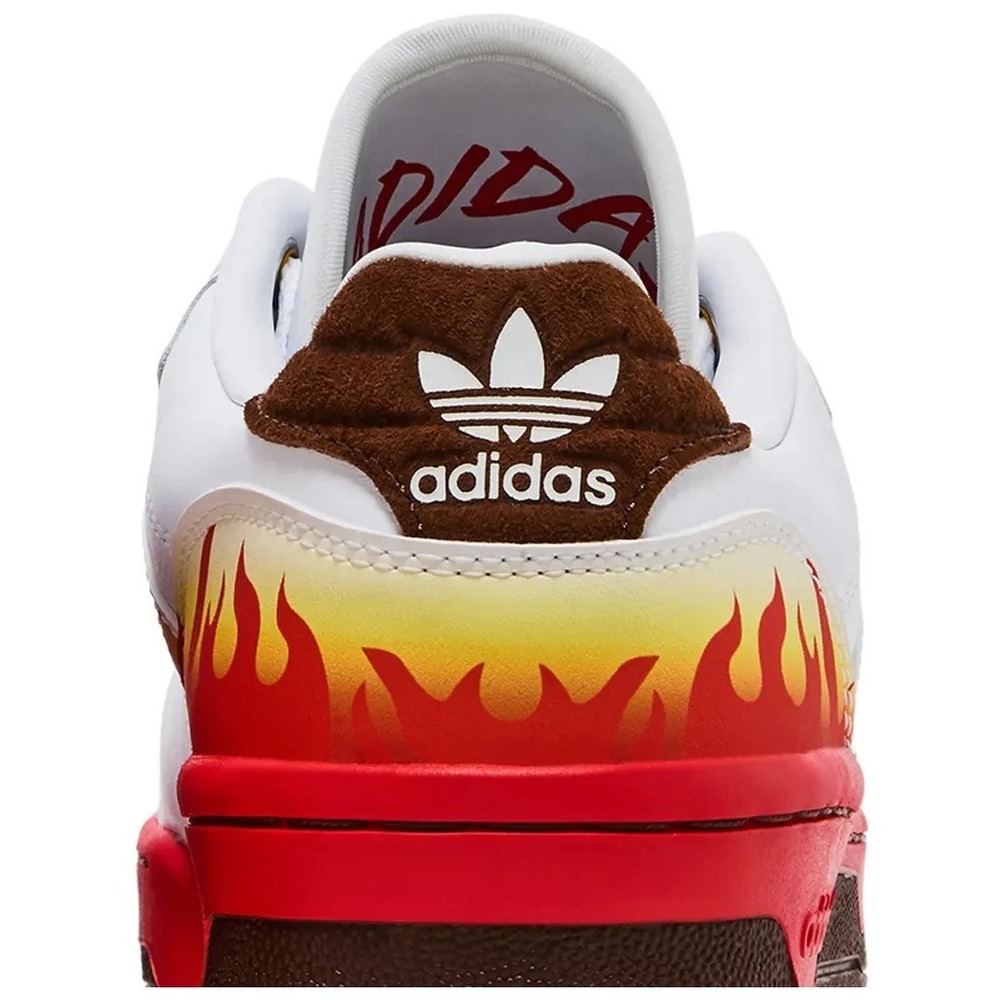 Adidas Rivalry Low "Rengoku" Demon Slayer Men's Size 9.5 White Red Shoes JI3310 - Picture 6 of 8